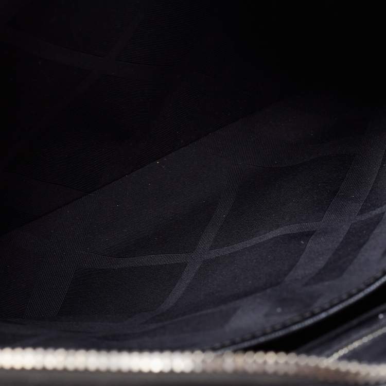 Pre Owned Burberry Black Leather Briefcase Bag