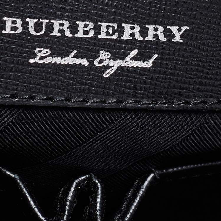 Pre Owned Burberry Black Leather Briefcase Bag