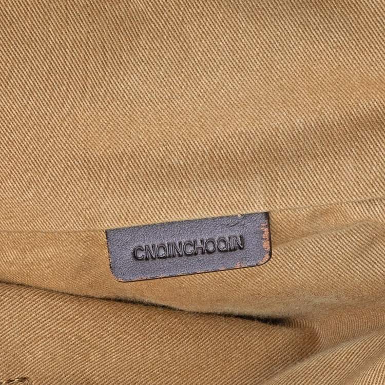 Pre Owned Burberry Beige/Black Nova Check Canvas and Leather Messenger Bag