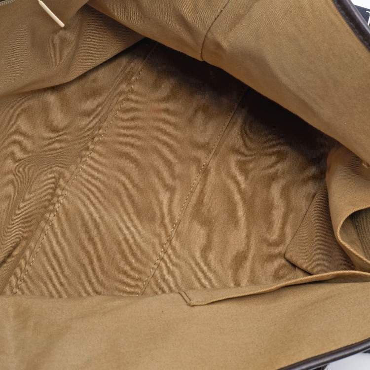Pre Owned Burberry Beige/Black Nova Check Canvas and Leather Messenger Bag