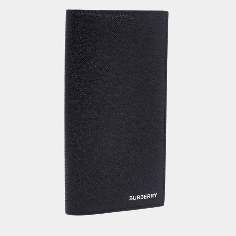 Pre Owned Burberry Black Leather Bifold Long Wallet