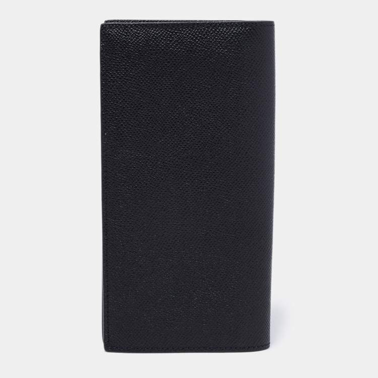 Pre Owned Burberry Black Leather Bifold Long Wallet