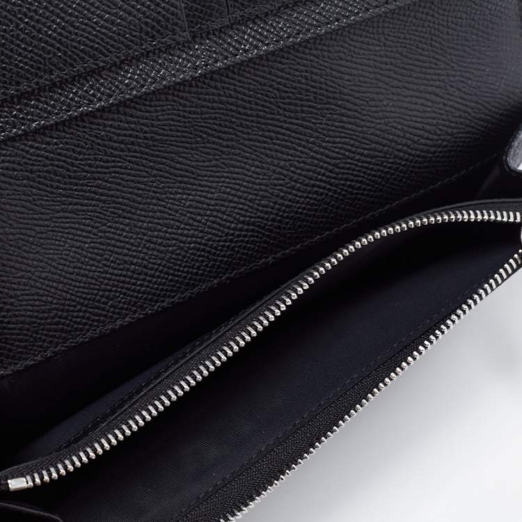Pre Owned Burberry Black Leather Bifold Long Wallet