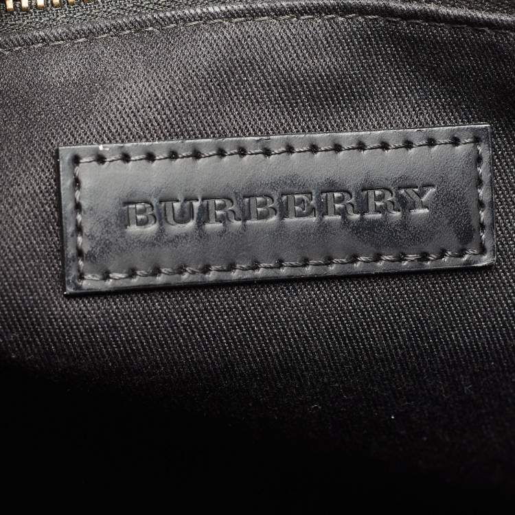 Pre Owned Burberry Brown/Black London Check Coated Canvas And Leather The Barrow Briefcase