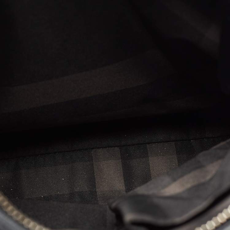Pre Owned Burberry Black Leather Messenger Bag