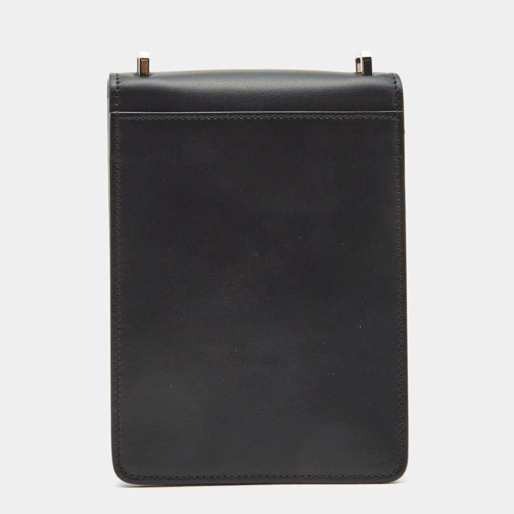 Pre Owned Burberry Black Leather Robin Crossbody Bag