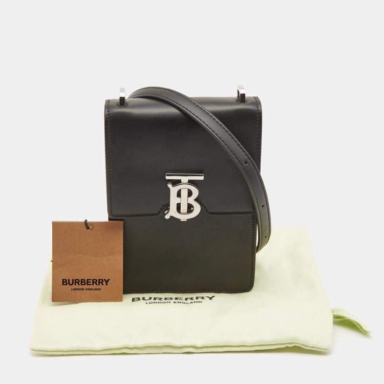 Pre Owned Burberry Black Leather Robin Crossbody Bag