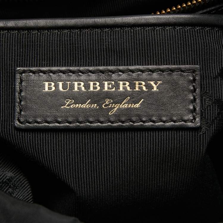 Pre Owned Burberry Black Nylon Rucksuck Backpack w/AMB Embroidered