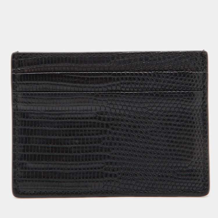 Pre Owned Burberry Black Lizard Card Holder