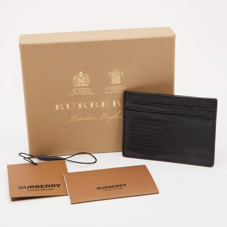 Pre Owned Burberry Black Lizard Card Holder