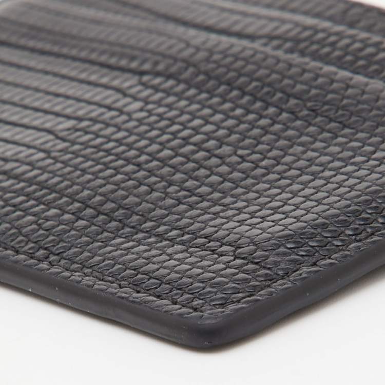 Pre Owned Burberry Black Lizard Card Holder