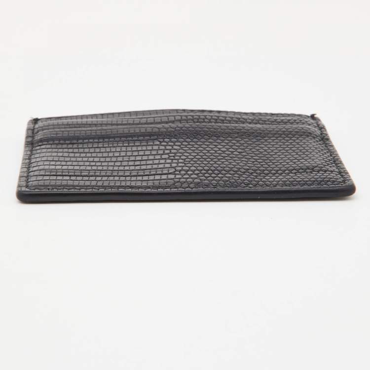 Pre Owned Burberry Black Lizard Card Holder