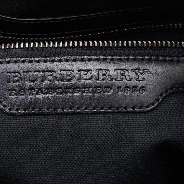 Pre Owned Burberry Grey/Black  London Check Coated Canvas and Leather Documents Portfolio Case