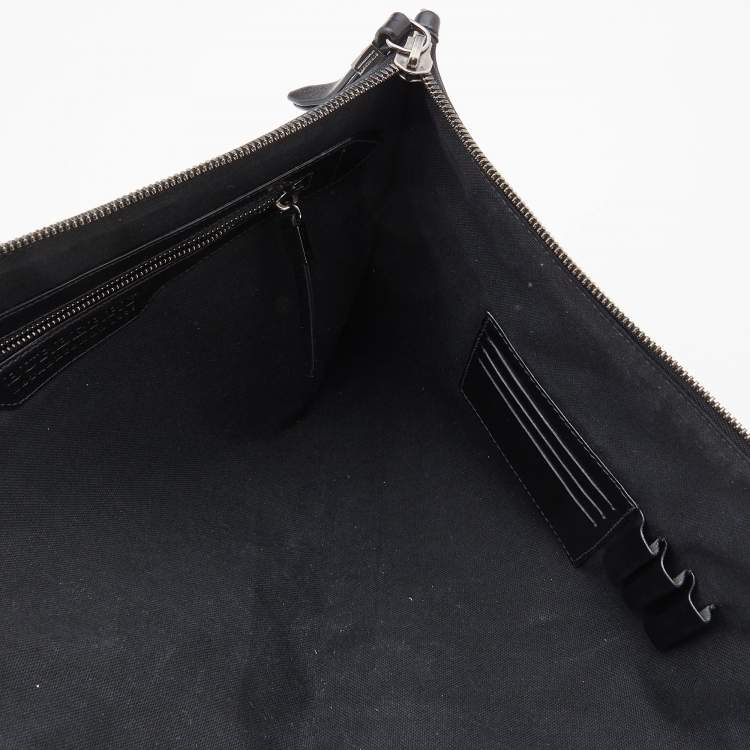 Pre Owned Burberry Grey/Black  London Check Coated Canvas and Leather Documents Portfolio Case