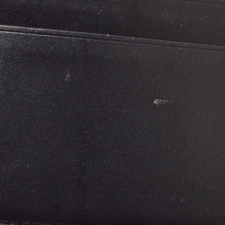Pre Owned Burberry Black TB Logo Leather Card Holder