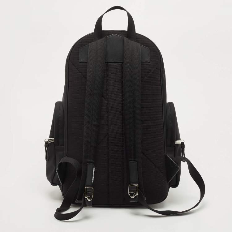 Pre Owned Burberry Black/Beige Vintage Check Canvas Large Nevis Backpack