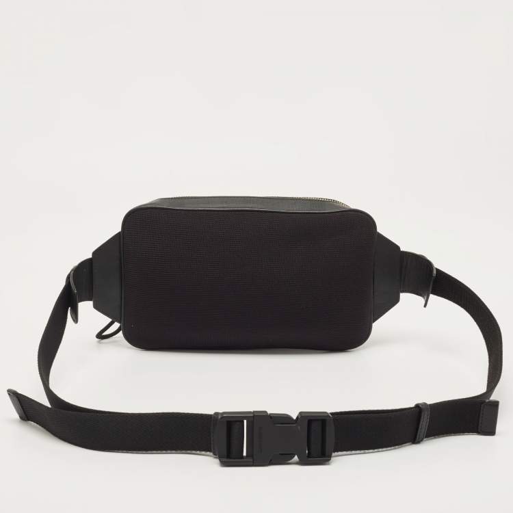 Pre Owned Burberry Black Check Coated Canvas Belt Bag