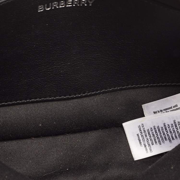Pre Owned Burberry Black Check Coated Canvas Belt Bag