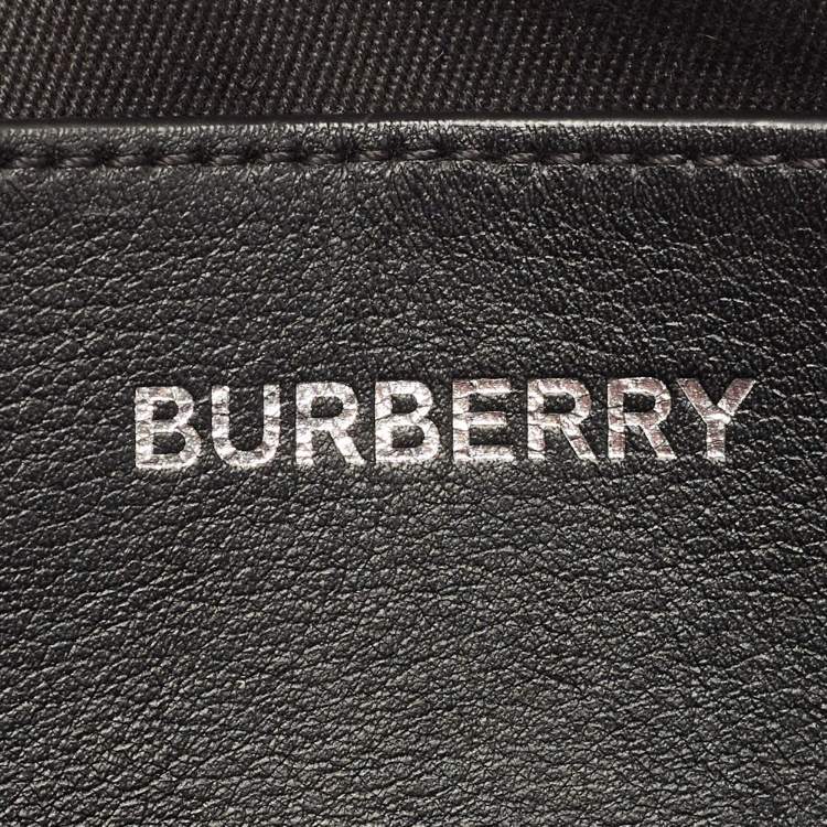 Pre Owned Burberry Black Check Coated Canvas Belt Bag