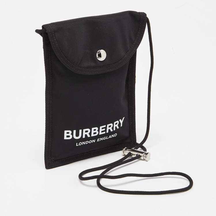 Pre Owned Burberry Black Nylon Logo Pouch
