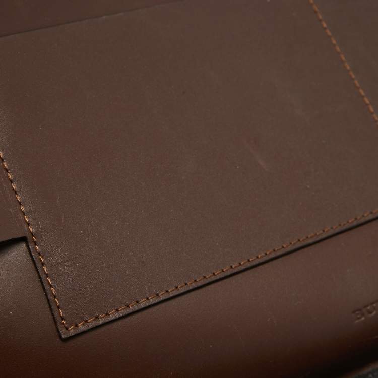 Pre Owned Burberry Beige Haymarket Coated Canvas Briefcase