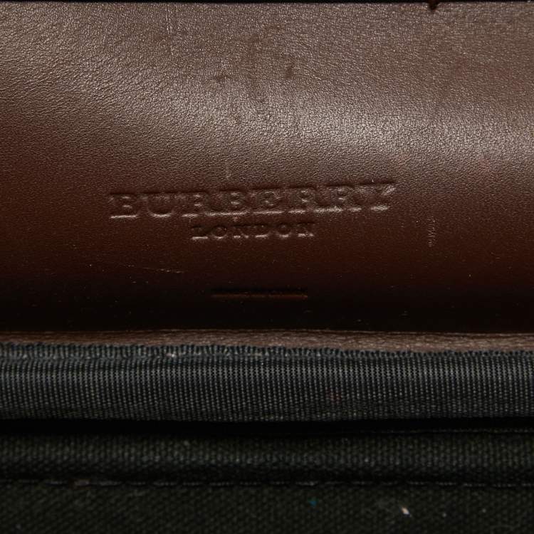 Pre Owned Burberry Beige Haymarket Coated Canvas Briefcase