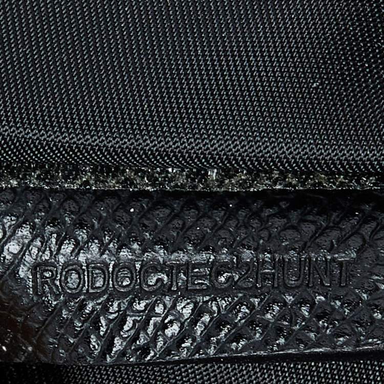 Pre Owned Burberry Grey/Black Smoke Check Nylon and Leather Messenger Bag
