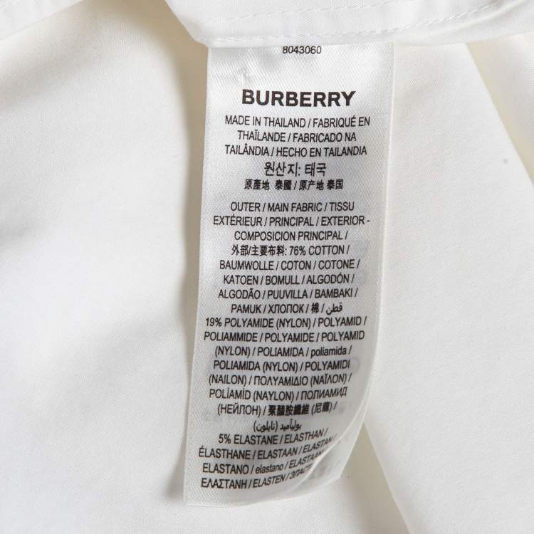 Pre Owned Burberry White Technical Cotton Button Front Shirt M