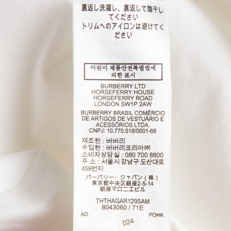 Pre Owned Burberry White Technical Cotton Button Front Shirt M