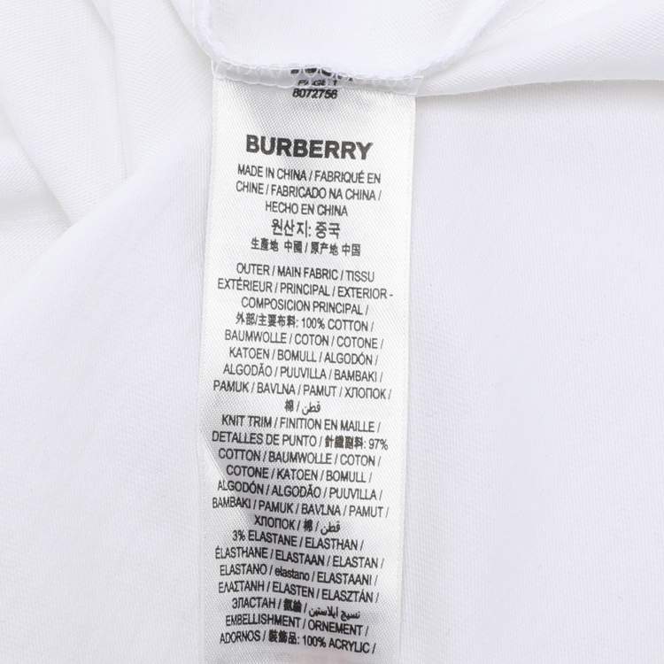 Pre Owned Burberry White Cotton Logo T-Shirt M