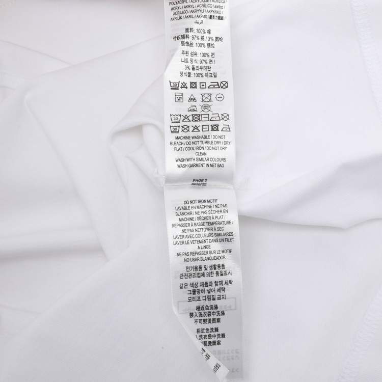 Pre Owned Burberry White Cotton Logo T-Shirt M