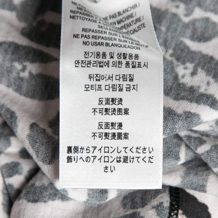 Pre Owned Burberry Black Leopard Print Cotton Jersey Oversized T-Shirt S