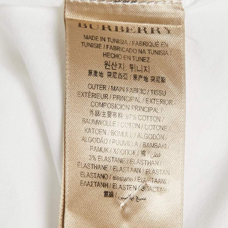 Pre Owned Burberry White Poplin Button Front Shirt XXL