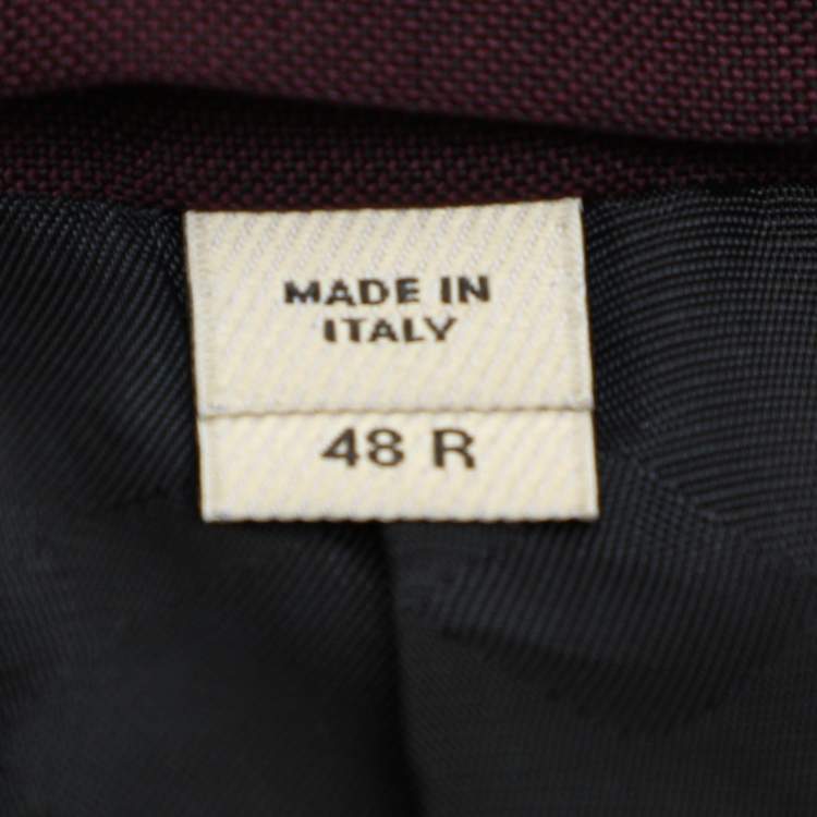 Pre Owned Burberry Burgundy Wool Blend Suit M