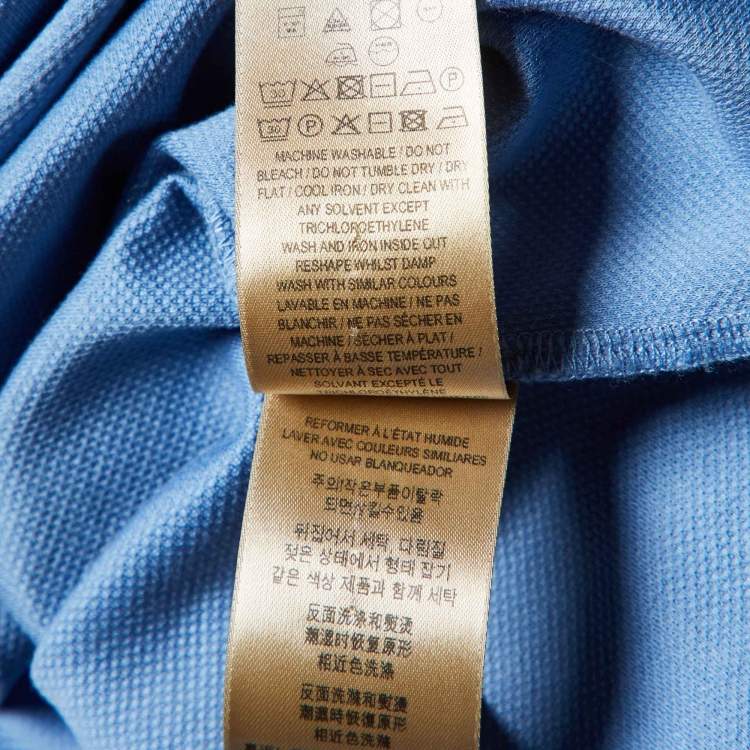 Pre Owned Burberry Blue Cotton Contrast Trim Polo T-Shirt XXL 