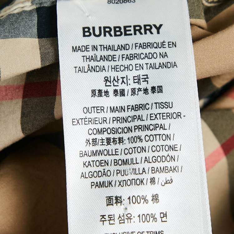 Pre Owned Burberry Beige Checked Cotton Long Sleeve Shirt XL