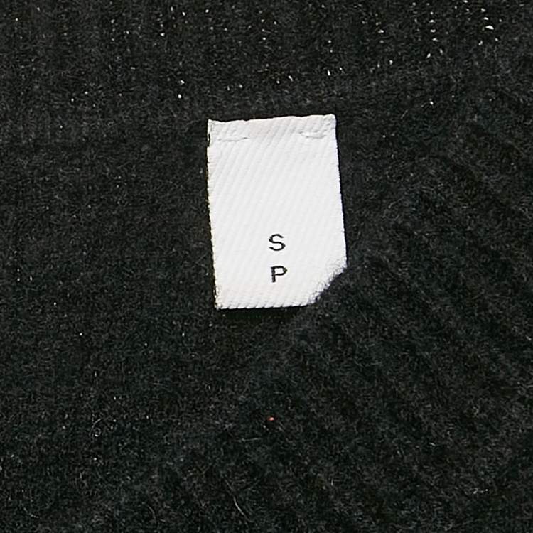 Pre Owned Burberry Black Monogram Motif Cashmere & Cotton Knit Sweater S