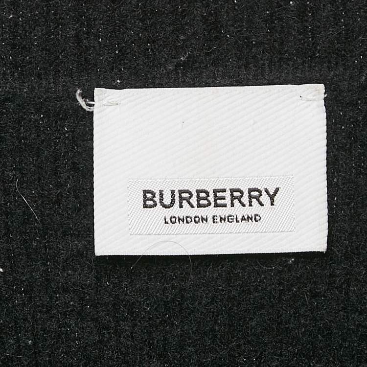 Pre Owned Burberry Black Monogram Motif Cashmere & Cotton Knit Sweater S