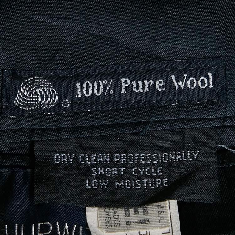 Pre Owned Burberry Vintage Navy Blue Checked Wool Hurwitz Longview Blazer XL