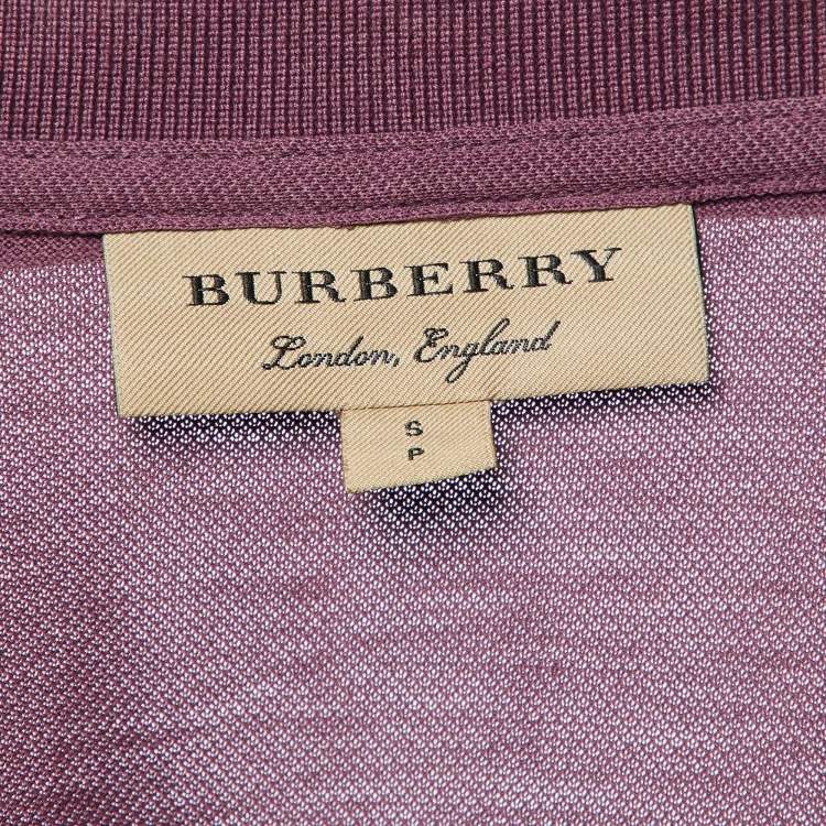 Pre Owned Burberry Purple Cotton Pique Polo T-Shirt S