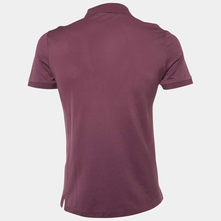 Pre Owned Burberry Purple Cotton Pique Polo T-Shirt S