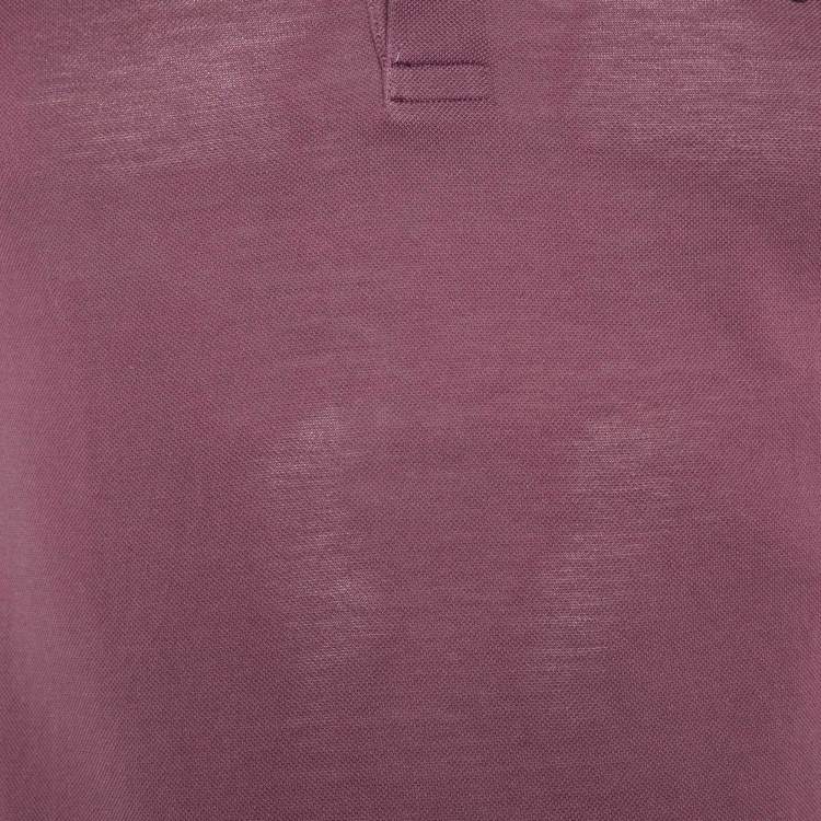 Pre Owned Burberry Purple Cotton Pique Polo T-Shirt S