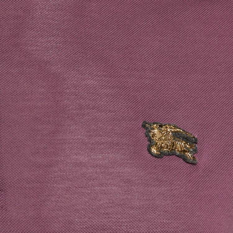 Pre Owned Burberry Purple Cotton Pique Polo T-Shirt S