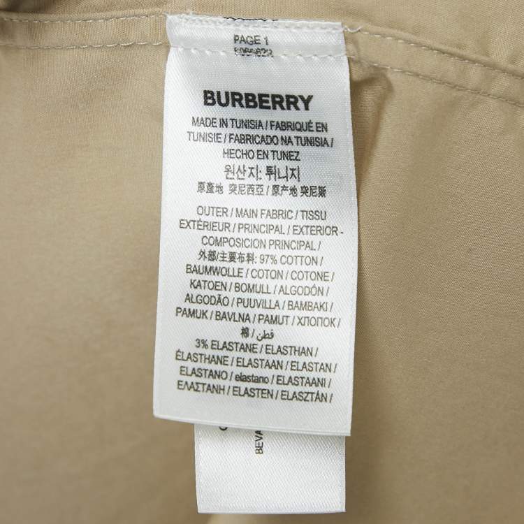 Pre Owned Burberry Beige Stretch Poplin Long Sleeve Shirt XL
