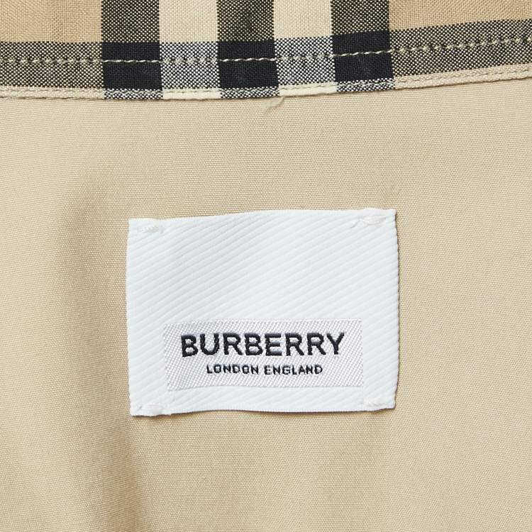 Pre Owned Burberry Beige Stretch Poplin Long Sleeve Shirt XL