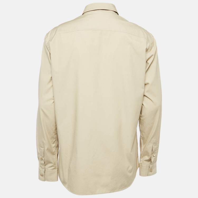 Pre Owned Burberry Beige Stretch Poplin Long Sleeve Shirt XL