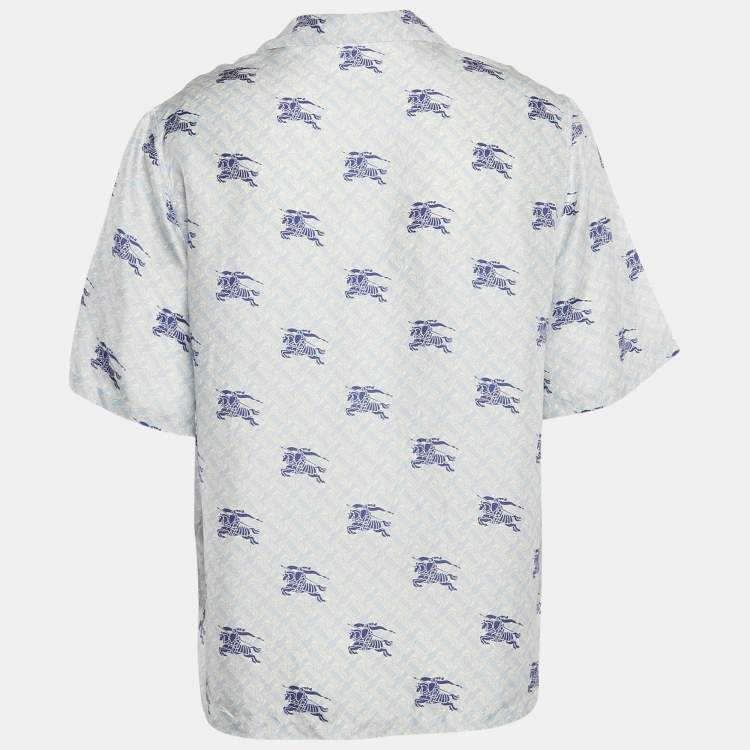 Pre Owned Burberry Blue EKD TB Monogram Shirt Pyjama Shirt S