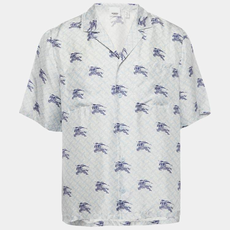 Pre Owned Burberry Blue EKD TB Monogram Shirt Pyjama Shirt S
