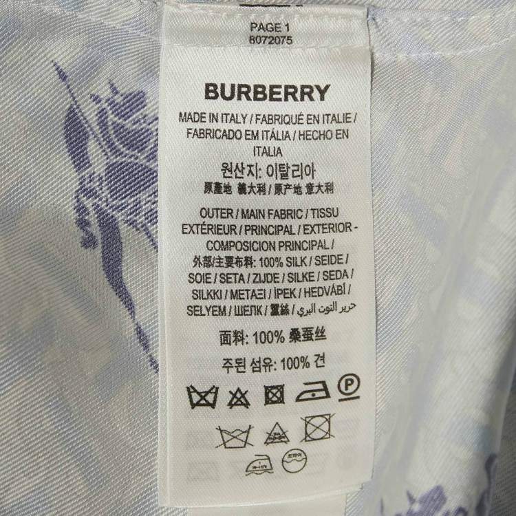Pre Owned Burberry Blue EKD TB Monogram Shirt Pyjama Shirt S