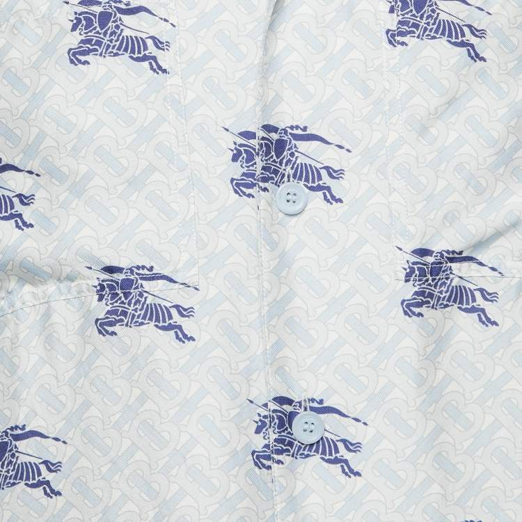 Pre Owned Burberry Blue EKD TB Monogram Shirt Pyjama Shirt S
